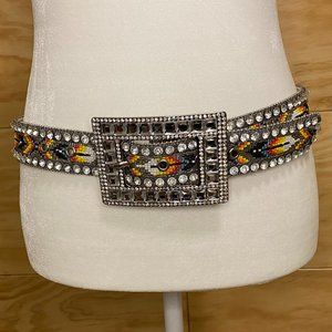 NEW NOCONA Aztec Beaded Rhinestone Belt - M